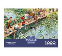 Florecimiento de Lotus en el Estanque en Verano Puzzle De Madera Impermeable Puzzles De 1000 Piezas para Adultos Imposible Rompecabezas para Decoración del Hogar
