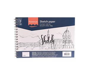 Florence A4 - Blanco Vaessen 60 Unidades - 130 g/m² - Bloc de Dibujo para lápiz, Grafito y Tinta - Papel Creativo para boceto