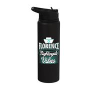 Florence Nightingale Vibes Cita Cuidado de la salud Enfermera orgullosa Stainless Steel Insulated Water Bottle