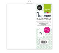 Florence - Papel de acuarela mixto, 12 x 12 pulgadas, 10 hojas, color blanco, 240 g/m², para técnicas húmedas y secas