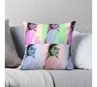 Florence Pugh Pop Art - Funda de almohada de poliéster y lino, terciopelo, con cremallera, decoración creativa para habitación