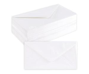 Florence Sobres 21 x 11 cm, blanco, 100 unidades, 120 g/m², sobres autoadhesivos para boda, tarjetas postales, invitaciones, tarjetas de felicitación