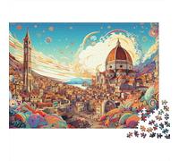 Florencia Fantástica Puzzle de 1000 Piezas Papel para Adultos Entrenamiento Cerebral Ciudad Artística Rompecabezas Educar Relajarse 38x26cm/1000pcs