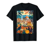 Florencia Italia Arte Camiseta gráfica económica, Hombre, Negro, M