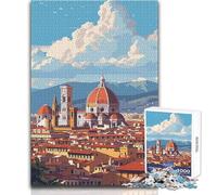 Florencia, Italia - Rompecabezas de 1000 Piezas para Adultos, Juego Educativo y Divertido de Actividades de Aprendizaje, Cualquier ocasión Tamaño 38x26cm