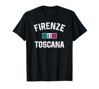 Florencia, Italia, Toscana, bandera italiana, impresión desgastada Camiseta