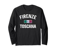 Florencia, Italia, Toscana, bandera italiana, impresión desgastada Manga Larga