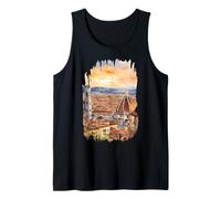Florencia Toscana Pintura Acuarela Arte Vintage Viajes Italy Camiseta sin Mangas