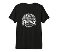 Florencia Toscay Italia Paisaje Urbano Xilografía Camiseta Premium