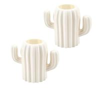 Florero, 2pcs cactus en forma de jarrón decorativo minimalista (blanco)