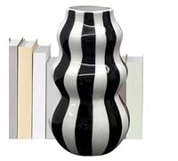 Florero A Rayas: Moderno Recipiente Para Flores De Cerámica, Decoración Estética Acanalada, Elegante Centro De Mesa | Cocina Del Baño Del Apartamento, Decoración De La Habitación Interior, Accesorio A