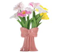 Florero con Forma de Lazo Lindo florero de cerámica de 6x5x3 Pulgadas Elegante decoración con Lazo Suave para la Mesa del Estante de la habitación de la Oficina en el hogar Estilo 2