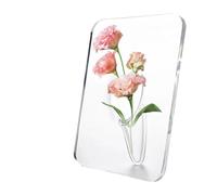 Florero con Marco de Fotos, Florero con Marco,Florero acrílico 2D - Florero acrílico, Art Déco, decoración de Mesa Moderna, florero para Sala de Estar, diseño de Marco de Imagen para estantería
