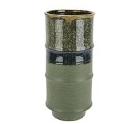 Florero de cerámica Acanalado, Forma cilíndrica, Verde, Gris, marrón, Mate, Brillante, jarrón de cerámica, jarrón Decorativo para Flores, Hierba de Pampas, Flores secas, ramitas, Flores Artificiales,