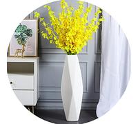 Florero de cerámica, florero Blanco Grande Decorativo para la Sala de Estar, florero Alto para la decoración del hogar Arreglo de Flores secas Regalo Ideal (Color : Blanco, S : 50cm)