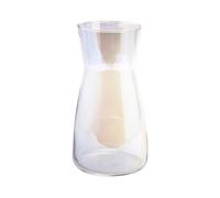 Florero de Cristal Transparente, 20 cm de Alto, jarrón de Cristal para decoración de Mesa, jarrón Decorativo para Hierba de Pampas, Tulipanes, orquídeas, Rosas, Flores secas (heptacromo)