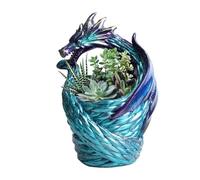 Florero De Dragón - Florero Decorativo En Forma De Dragón Verde De Resina | Decoración Del Hogar De Criatura Mítica | Superficie Suave Y Delicada, Diseño Vibrante Natural Para Exhibición De Mesa En La