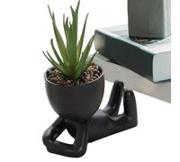 Florero de figura - Macetas de personas con cabeza y cara - Jarrón creativo de mesa, de maceta para decoración moderna de estante de mesa estética