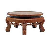 Florero de madera para acuario, base de madera, jarrón, tetera, pedestal, madera maciza, redondo, soporte de exhibición para plantas en maceta, base bonsái para decoración del hogar, oficina, jardín,