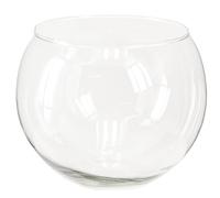 Florero de pecera redonda transparente/jarrones de vidrio de 13 x 16 cm - Florero de flores/ramos para uso en interiores