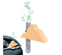 Florero de Propagación para Coche,Soporte para Florero en Rejilla de Aire Acondicionado - Maceta Hidropónica de Madera Difusor de Aromas Decoración Perfume para Hogar Vehículos Decoración de Interiore