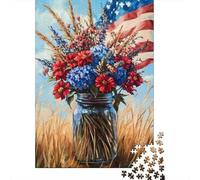Florero de Vidrio con Flores del Campo Puzzle de 1000 Piezas Papel para Adultos Escena Rural Relajacion Puzzle para Toda la Familia Decoracion Regalo 52x38cm/1000pcs