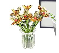 Florero De Vidrio - Juego De Mini Floreros De Vidrio | Decoración De Ramo Soplado A Mano | Arreglo Floral De Mesa Transparente | Para Dormitorio, Sala De Estar, Baño, Cocina, Interior, Boda, Cumpleaño