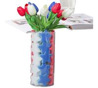 Florero decorativo para jarrones, estrellas de espuma rojas, blancas y azules, flores artificiales, decoración de flores, para cocina, apartamento, mesa, manualidades, arreglo de mesa