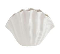 Florero en Forma de Concha, Florero de Concha, Florero de Cerámica Blanca, Florero de Hierba de Pampa Seca, Florero Estético Moderno, Florero Decorativo para Sala de Estar, Dormitorio, Oficina,(#1)