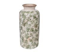 FLORERO GRANDE PORCELANA BEIGE/VERDE