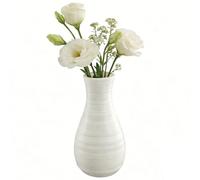 Florero Irrompible Duradero, Jarrones Blancos de Plástico, Nórdico Modernos y Minimalista Arreglo Floral Creativo para Decoración del Hogar, Sala de Estar y Boda (B)