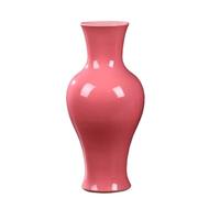 Florero para decoración Florero de cerámica Rosa y Rojo Estilo Chino hogar Sala Estar Estudio arreglo Floral Adornos Feng Shui