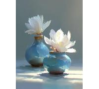 Florero Pintar por Numeros Adultos, Flor Pintar por Numeros Niños, DIY Cuadros Manualidades Adultos, Paint by Numbers Adult Kits con Pinceles y Pinturas Acrílicas, Decoracion Otoño, 30x40cm 6-1248