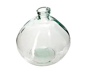 Florero Redondo de Vidrio Reciclado Transparente D33
