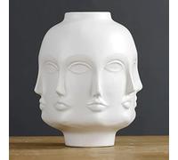 Florero Rostro Humano, Jarrón De Cara Maceta, Jarrones De Cerámica, Rostro Humano JarróN Decorativo con Forma De Cabeza Mesa Florero Decorativo,Diseño De Cara Estatua,B