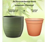 Florero Set Bergamo+Kunststoffpflanztopf
