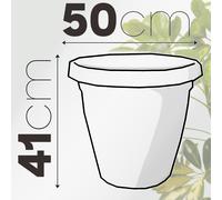 Florero Verona Redonda Plástico para Jardín Interior Blanco Antracita Beige