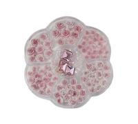 Flores 3D para uñas, rectangulares, diamantes de imitación, perlas y cristales para mujer