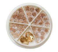 Flores 3D rosas rosas arte perlas redondas diamantes de imitación para decoración de uñas