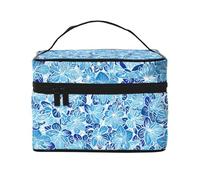 Flores abstractas Azules, Bolsa de Maquillaje Bolsa de cosméticos Bolsa de Aseo de Viaje portátil Estuche para lápices