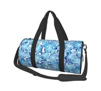 Flores abstractas Azules, Bolsa de Viaje de Gran Capacidad, Bolso Redondo, Bolsa de Viaje Deportiva, Bolsa de Mano, Bolsa de Fitness