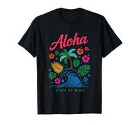 Flores Aloha State Of Mind Palm Wave Camiseta