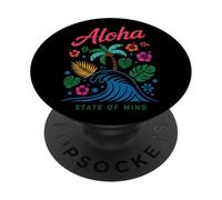 Flores Aloha State Of Mind Palm Wave PopSockets PopGrip Adhesivo