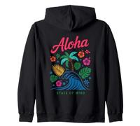Flores Aloha State Of Mind Palm Wave Sudadera con Capucha