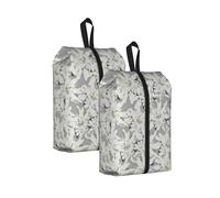 Flores Alpinas suizas Modernas de Edelweiss， Bolsas de Viaje para Zapatos (Paquete de 2), Bolsas Impermeables para Guardar Zapatos, Organizador de Zapatos para Viajes y hogar.
