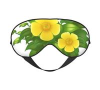 Flores amarillas en arbusto verde, Cubreojos completos Antifaz bloqueador de luz Antifaz para dormir Antifaz suave con los ojos vendados Noche