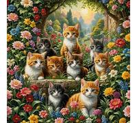 Flores Animales Gatos Puzzle de 70 Piezas,16x16 cm Rompecabezas DIY,Entretenimiento Creativo,Rompecabezas para Adultos,Juego de Habilidad para Toda la Familia