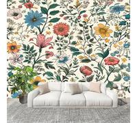 Flores Arte Abstracto Minimalismo Fotomurales Pared Papel Pintado 250x175 cm Vistoso Tejido No Tejido Fotomurales Dormitorio Para la sala Decoración de pared tipo póster Fondo De Pantalla