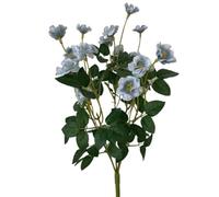 Flores artesanales Ramo de 3 Flores Artificiales for decoración Interiores, 15 Rosas pequeñas Seda, imitación for Bricolaje(Blue)