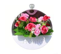 Flores artificiales, 1 juego de decoración para colgar en la pared, flor de seda realista, montaje de plástico de larga duración, vibrante oficina escuela (F)